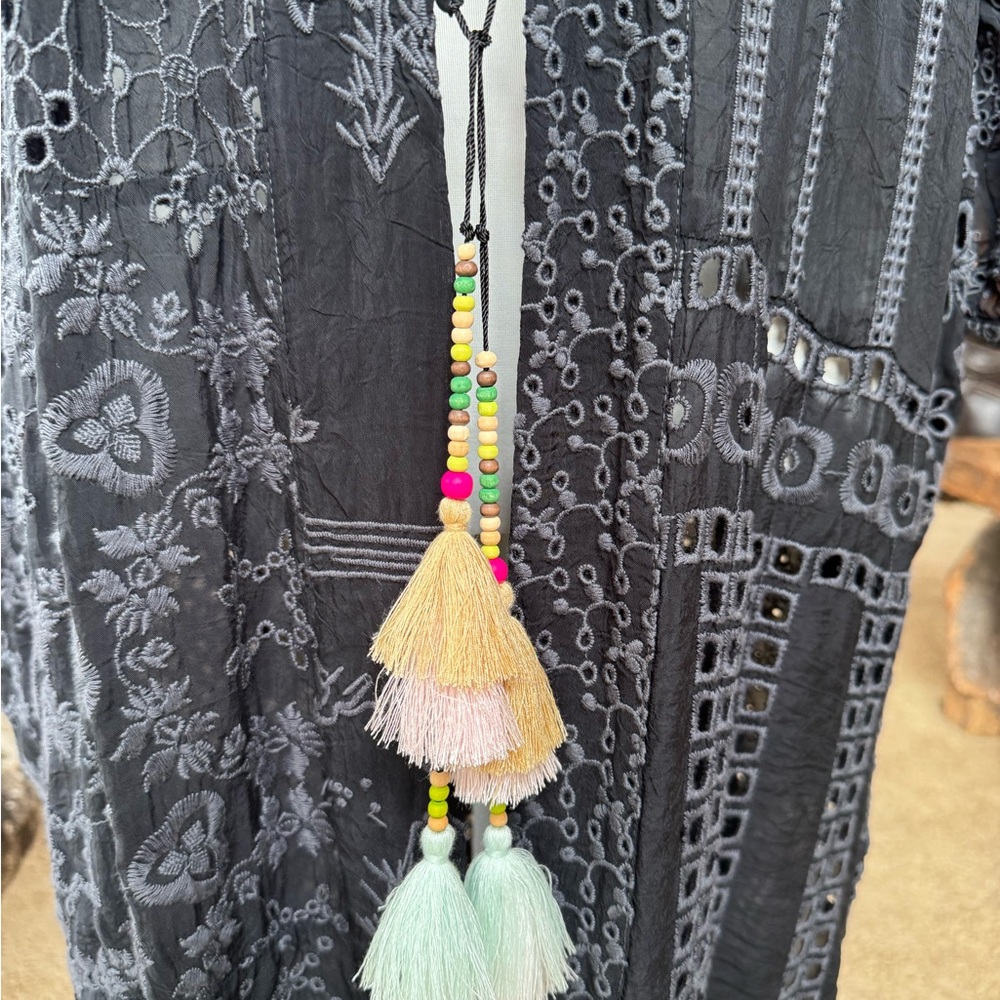 Johnny Was Blysse Black Patchwork Kimono - Picture 6 of 7